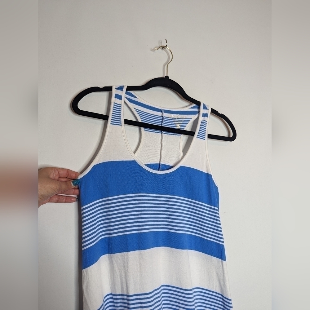 Lilly Pulitzer Blue White Striped Every Back Shirt Dress - Picture 7 of 13